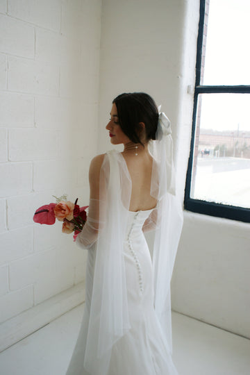 Waterfall Wedding Sleeves - Velo Bianco